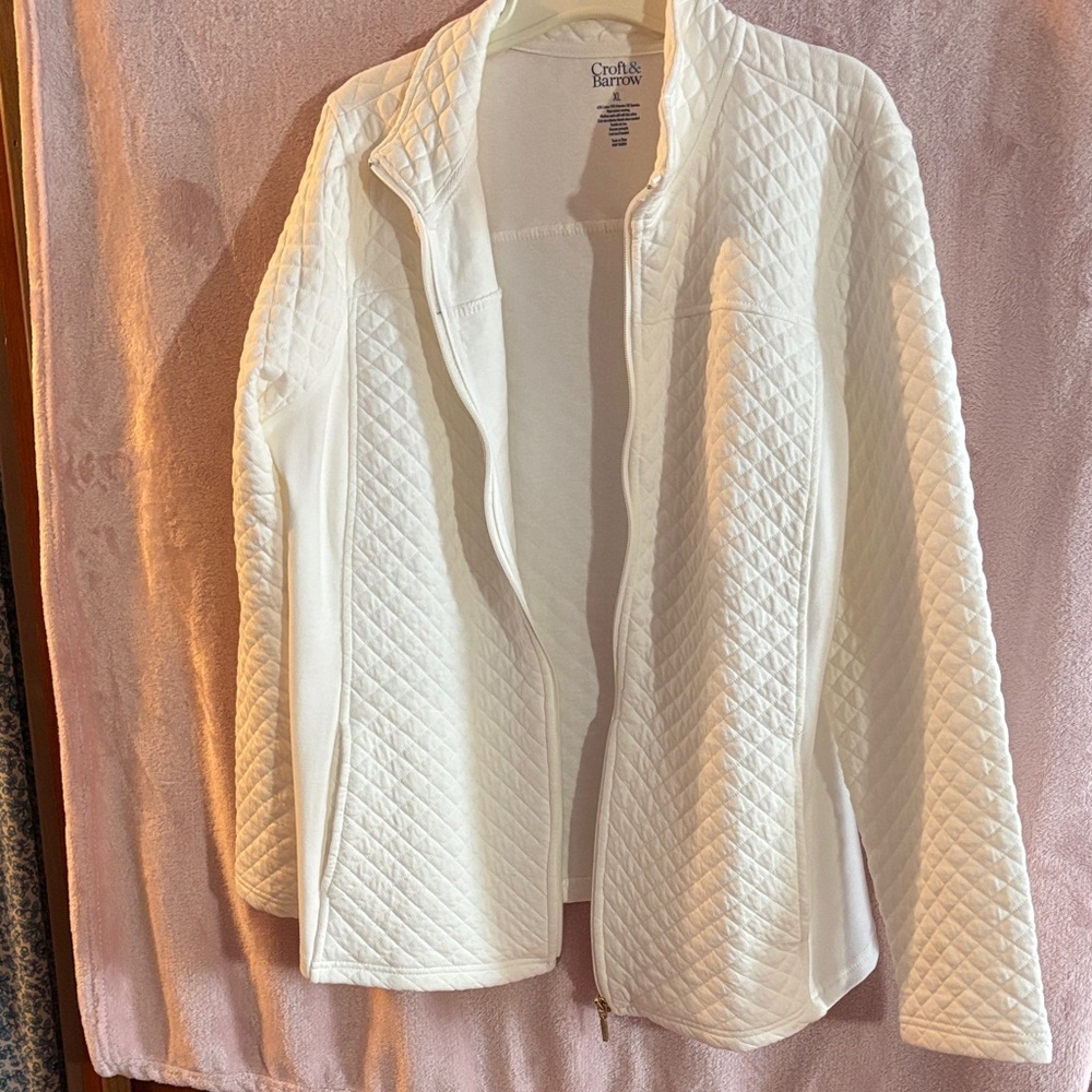 Croft & Barrow Cream Quilted Jacket